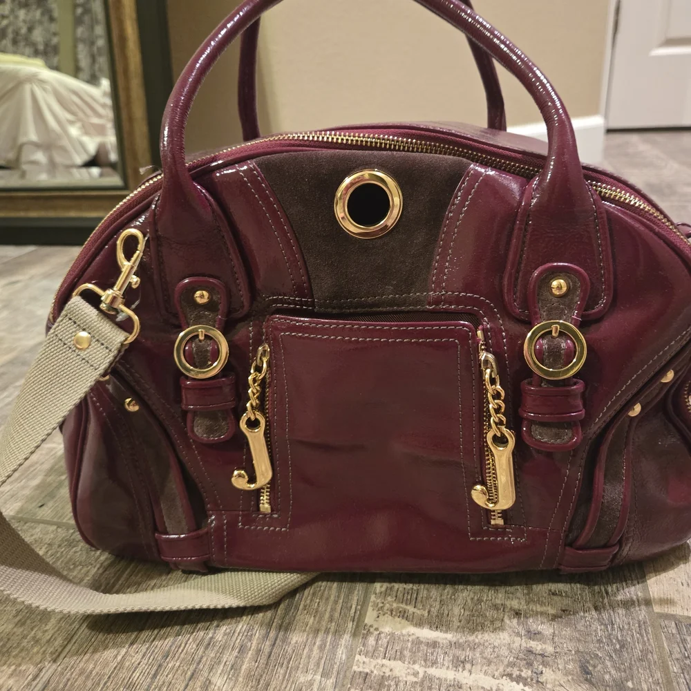 Vintage Y2K Juicy Leather Doggy Couture Drink Me Wine Pet Carrier